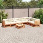 vidaXL Juego de sofás de jardín 8 pzas madera maciza pino marrón cera vidaXL Juego de sofás de jardín 8 pzas madera maciza pino marrón cera
