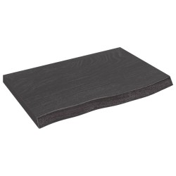 vidaXL Encimera baño madera maciza tratada gris oscuro 60x40x(2-4) cm