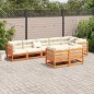 vidaXL Set de sofás jardín 8 pzas con cojines madera pino marrón cera vidaXL Set de sofás jardín 8 pzas con cojines madera pino marrón cera