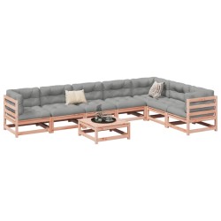 vidaXL Set de sofás jardín 8 pzas con cojines madera de abeto Douglas