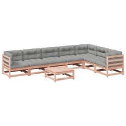 vidaXL Set de sofás jardín 8 pzas con cojines madera de abeto Douglas