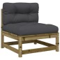 vidaXL Set de sofás jardín 8 pzas con cojines madera pino impregnada