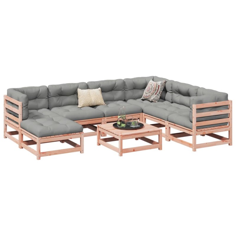 vidaXL Set de sofás jardín 8 pzas con cojines madera de abeto Douglas vidaXL Set de sofás jardín 8 pzas con cojines madera de abeto Douglas