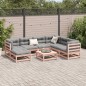 vidaXL Set de sofás jardín 8 pzas con cojines madera de abeto Douglas vidaXL Set de sofás jardín 8 pzas con cojines madera de abeto Douglas