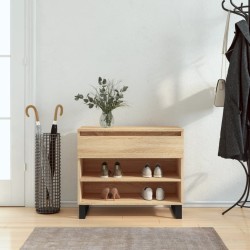 vidaXL Mueble zapatero madera contrachapada roble Sonoma 70x36x60 cm