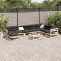vidaXL Juego de sofás de jardín 9 pzas con cojines madera maciza pino vidaXL Juego de sofás de jardín 9 pzas con cojines madera maciza pino