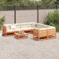 vidaXL Set de sofás jardín 9 pzas con cojines madera pino marrón cera vidaXL Set de sofás jardín 9 pzas con cojines madera pino marrón cera