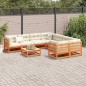 vidaXL Juego de sofás de jardín 9 pzas madera maciza pino marrón cera vidaXL Juego de sofás de jardín 9 pzas madera maciza pino marrón cera