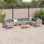 vidaXL Set de sofás jardín 9 pzas con cojines madera de abeto Douglas vidaXL Set de sofás jardín 9 pzas con cojines madera de abeto Douglas
