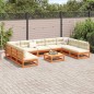 vidaXL Juego de sofás de jardín 10 pzas madera maciza pino marrón cera vidaXL Juego de sofás de jardín 10 pzas madera maciza pino marrón cera
