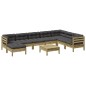 vidaXL Set de sofás jardín 9 pzas con cojines madera pino impregnada vidaXL Set de sofás jardín 9 pzas con cojines madera pino impregnada