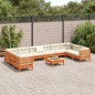 vidaXL Set de sofás jardín 11 pzas con cojines madera pino marrón cera vidaXL Set de sofás jardín 11 pzas con cojines madera pino marrón cera
