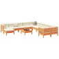 vidaXL Set de sofás jardín 12 pzas con cojines madera pino marrón cera vidaXL Set de sofás jardín 12 pzas con cojines madera pino marrón cera