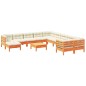 vidaXL Set de sofás jardín 12 pzas con cojines madera pino marrón cera vidaXL Set de sofás jardín 12 pzas con cojines madera pino marrón cera