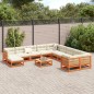 vidaXL Set de sofás jardín 12 pzas con cojines madera pino marrón cera vidaXL Set de sofás jardín 12 pzas con cojines madera pino marrón cera