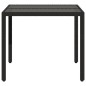vidaXL Mesa de jardín superficie de vidrio ratán PE negro 90x90x75 cm vidaXL Mesa de jardín superficie de vidrio ratán PE negro 90x90x75 cm