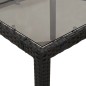 vidaXL Mesa de jardín superficie de vidrio ratán PE negro 90x90x75 cm vidaXL Mesa de jardín superficie de vidrio ratán PE negro 90x90x75 cm