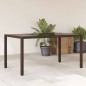 vidaXL Mesa de jardín superficie de vidrio ratán PE marrón 150x90x75cm vidaXL Mesa de jardín superficie de vidrio ratán PE marrón 150x90x75cm
