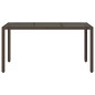 vidaXL Mesa de jardín superficie de vidrio ratán PE marrón 150x90x75cm vidaXL Mesa de jardín superficie de vidrio ratán PE marrón 150x90x75cm