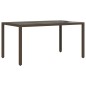 vidaXL Mesa de jardín superficie de vidrio ratán PE marrón 150x90x75cm vidaXL Mesa de jardín superficie de vidrio ratán PE marrón 150x90x75cm