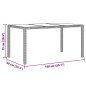 vidaXL Mesa de jardín superficie de vidrio ratán PE marrón 150x90x75cm vidaXL Mesa de jardín superficie de vidrio ratán PE marrón 150x90x75cm