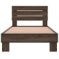 vidaXL Estructura cama madera ingeniería metal marrón roble 90x190 cm vidaXL Estructura cama madera ingeniería metal marrón roble 90x190 cm