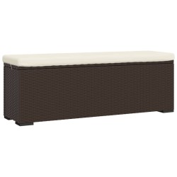 vidaXL Banco otomana con cojín ratán sintético marrón 110x30x40 cm