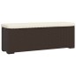 vidaXL Banco otomana con cojín ratán sintético marrón 110x30x40 cm vidaXL Banco otomana con cojín ratán sintético marrón 110x30x40 cm