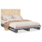 vidaXL Estructura de cama con cabecero madera pino gris 140x200 cm vidaXL Estructura de cama con cabecero madera pino gris 140x200 cm