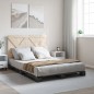 vidaXL Estructura de cama con cabecero madera pino gris 140x200 cm vidaXL Estructura de cama con cabecero madera pino gris 140x200 cm