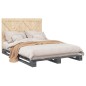 vidaXL Estructura de cama con cabecero madera pino gris 140x200 cm vidaXL Estructura de cama con cabecero madera pino gris 140x200 cm