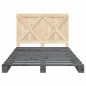 vidaXL Estructura de cama con cabecero madera pino gris 140x200 cm vidaXL Estructura de cama con cabecero madera pino gris 140x200 cm