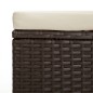 vidaXL Banco otomana con cojín ratán sintético marrón 110x30x40 cm vidaXL Banco otomana con cojín ratán sintético marrón 110x30x40 cm