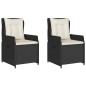 vidaXL Sillones de jardín reclinables 2 uds ratán sintético negro vidaXL Sillones de jardín reclinables 2 uds ratán sintético negro