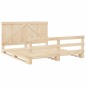 vidaXL Estructura de cama con cabecero madera maciza de pino 200x200cm vidaXL Estructura de cama con cabecero madera maciza de pino 200x200cm