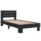 vidaXL Estructura de cama madera ingeniería y metal negro 100x200 cm vidaXL Estructura de cama madera ingeniería y metal negro 100x200 cm