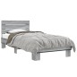 vidaXL Estructura cama madera ingeniería metal gris Sonoma 100x200 cm