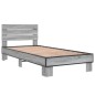 vidaXL Estructura cama madera ingeniería metal gris Sonoma 100x200 cm