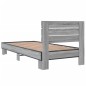 vidaXL Estructura cama madera ingeniería metal gris Sonoma 100x200 cm