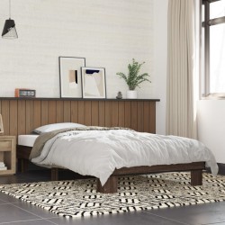 vidaXL Estructura cama madera ingeniería metal marrón roble 100x200 cm