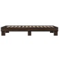 vidaXL Estructura cama madera ingeniería metal marrón roble 100x200 cm vidaXL Estructura cama madera ingeniería metal marrón roble 100x200 cm