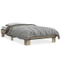 vidaXL Estructura cama madera ingeniería metal roble Sonoma 90x200 cm vidaXL Estructura cama madera ingeniería metal roble Sonoma 90x200 cm