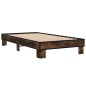 vidaXL Estructura cama madera ingeniería metal roble ahumado 90x190 cm vidaXL Estructura cama madera ingeniería metal roble ahumado 90x190 cm