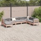 vidaXL Set de sofás jardín 8 pzas con cojines madera de abeto Douglas vidaXL Set de sofás jardín 8 pzas con cojines madera de abeto Douglas