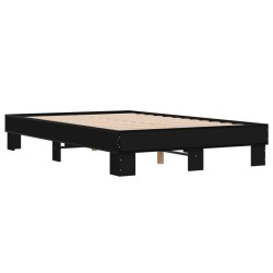 vidaXL Estructura de cama madera de ingeniería y metal negro 135x190cm