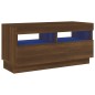 vidaXL Mueble de TV con luces LED color roble marrón 80x35x40 cm vidaXL Mueble de TV con luces LED color roble marrón 80x35x40 cm