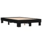 vidaXL Estructura de cama madera de ingeniería y metal negro 135x190cm vidaXL Estructura de cama madera de ingeniería y metal negro 135x190cm