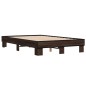 vidaXL Estructura cama madera ingeniería metal marrón roble 140x190 cm vidaXL Estructura cama madera ingeniería metal marrón roble 140x190 cm