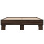 vidaXL Estructura cama madera ingeniería metal marrón roble 140x190 cm vidaXL Estructura cama madera ingeniería metal marrón roble 140x190 cm