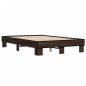 vidaXL Estructura cama madera ingeniería metal marrón roble 140x190 cm vidaXL Estructura cama madera ingeniería metal marrón roble 140x190 cm